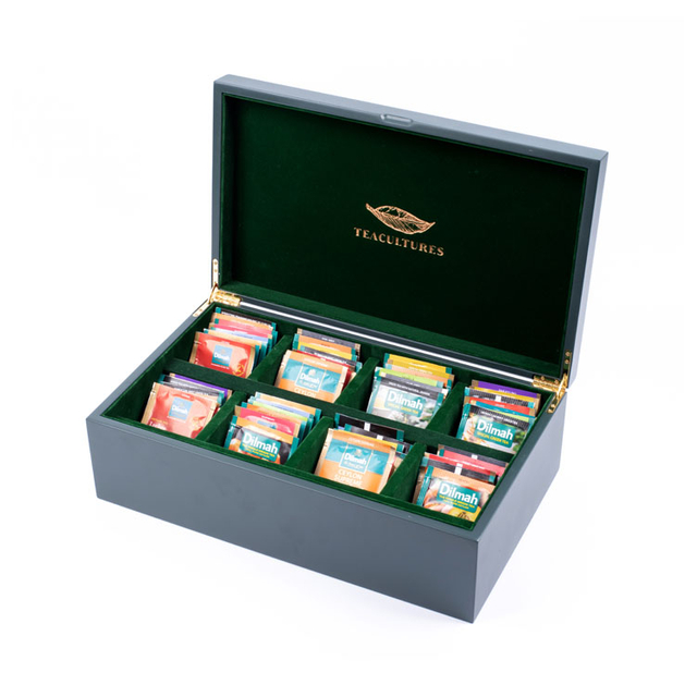 صندوق تخزين أكياس الشاي الخشبية المخصصة