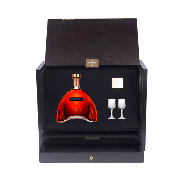 صندوق النبيذ المميز من خشب الصنوبر الأسود اللامع