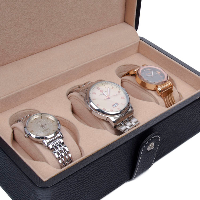 مفردة خشبية فاخرة مخصصة مع صناديق عرض وفتحات للساعات وتغليف تخزين أسود مخصص 6 وصندوق ساعة خشبي