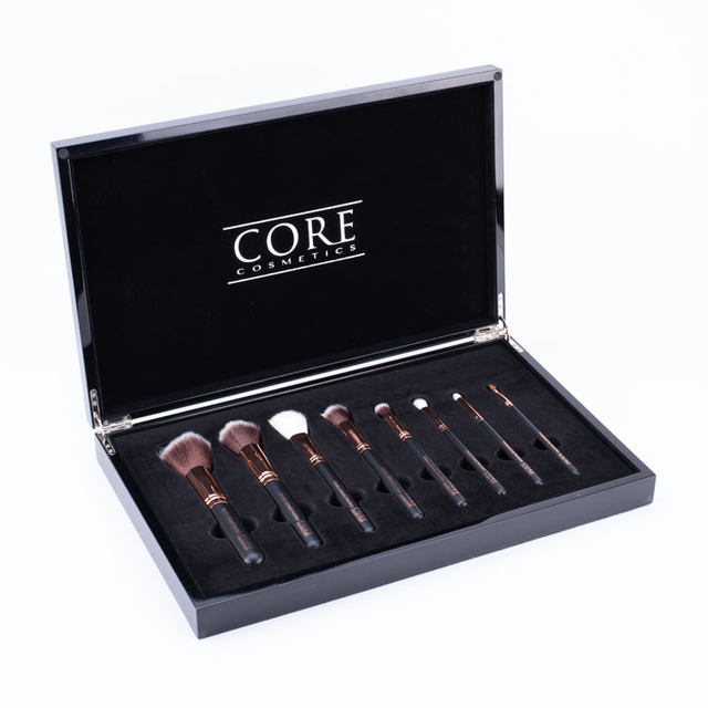 فرشاة المكياج الخشبية مجموعة البيانو السوداء الفاخرة