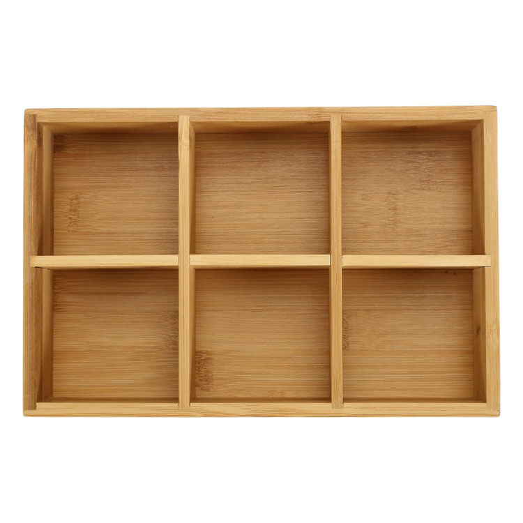 Bamboo Tea Bag Bag Organizer Wood Hot Tea Bag Bag Drawer Ruder Organizer مع 6 مقصورات شاي صندوق شاي لمحطة القهوة