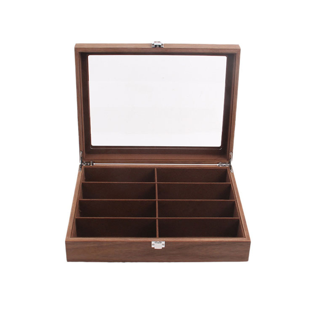 حار 8 النظارات الشمسية عرض صندوق خشبي