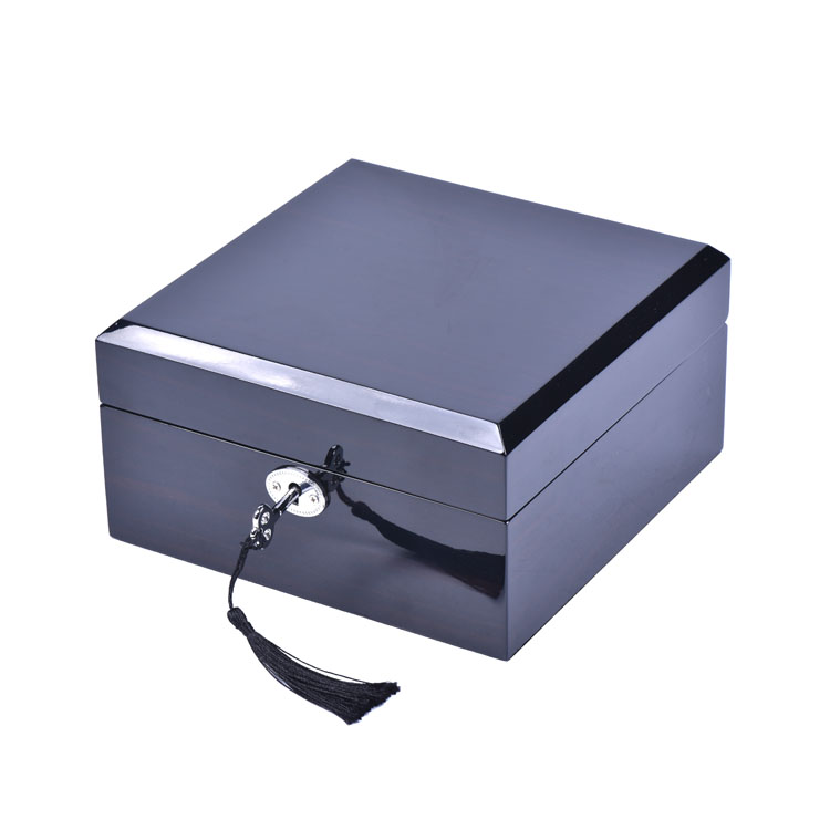 صندوق خشبي مصنع مخصص شخصية مخصصة خشبية سوداء طلى ساعة التعبئة مربع Woodbox