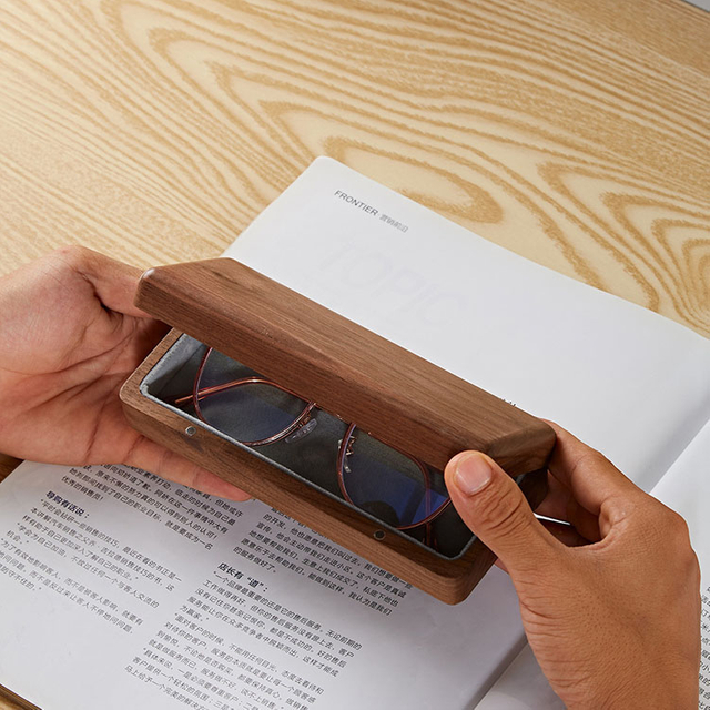 صناديق تغليف النظارات الشمسية ذات الحجم الكبير المخصصة المصنوعة من الجلد لعرض صندوق التعبئة الخشبي