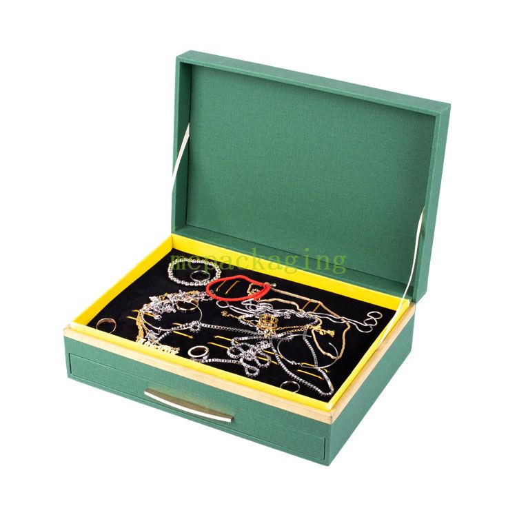 Woodbox Factory Luxury Custom Logo Joledry Wood Jewelry Box مع غطاء واضح
