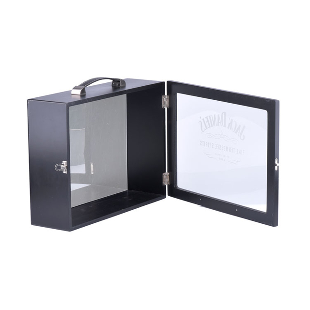 مقبض مرآة النبيذ الأحمر صندوق النبيذ الخشبي