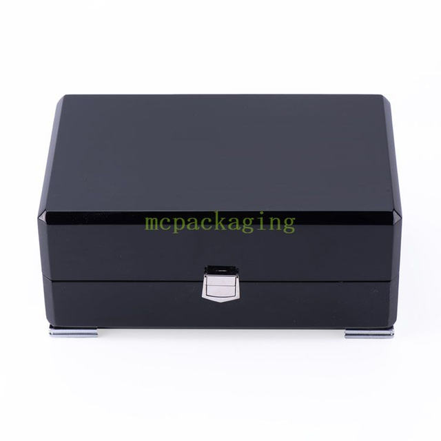 شعار مخصص صندوق مجوهرات خشبي أسود لامع صندوق مجوهرات خشبي قالب صندوق مجوهرات خشبي Xxl