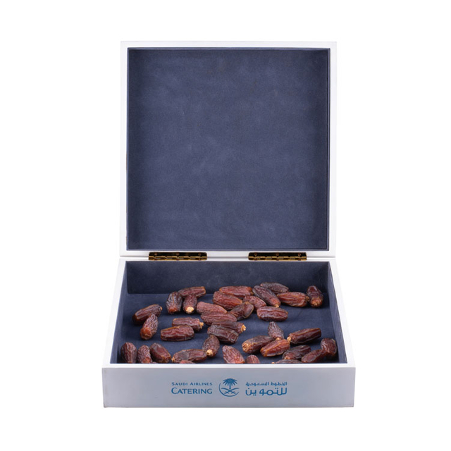 علبة رمضان بيضاء مميزة محفورة بالليزر