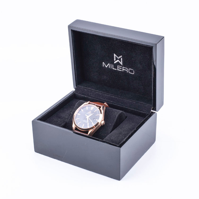 في المخزون OEM فاخر شعار مخصص صندوق تغليف الساعات الخشبية للهدايا