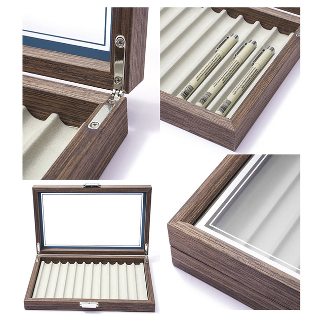 زجاجة صناديق الهدايا وقلم خشبي قابل للطي فاخر مع صندوق للنقش
