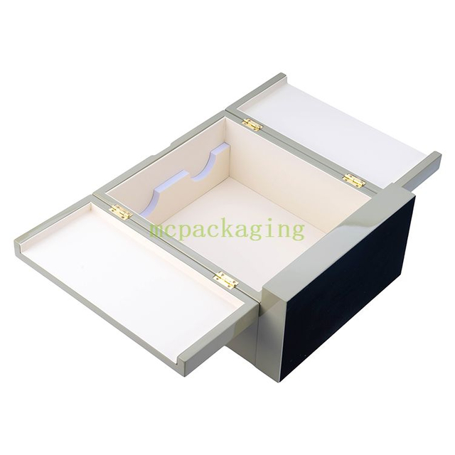 صندوق حامل النبيذ الخشبي باللونين الأبيض والأسود المتعثر، صندوق النبيذ الخشبي، صندوق هدايا النبيذ الخشبي، المملكة المتحدة