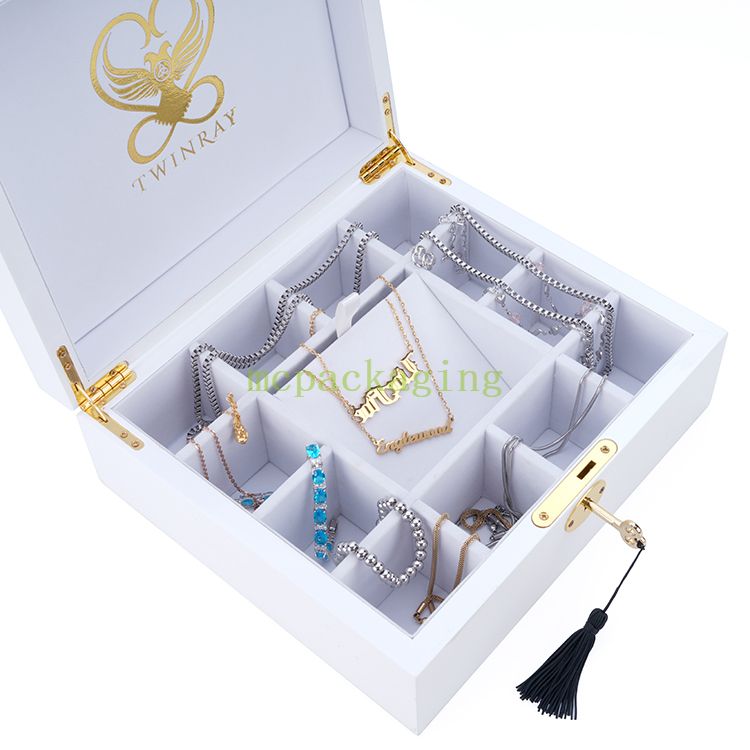 زجاج علوي صندوق عرض مجوهرات خشبي صندوق مجوهرات خشبي محمول خاتم صندوق مجوهرات صندوق خشبي مفتاح القفل