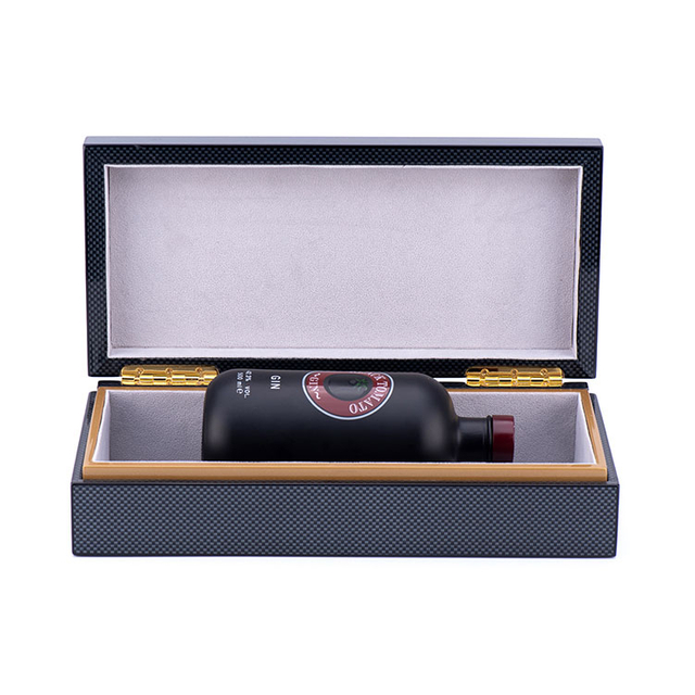 صندوق نبيذ أسود أنيق للهدايا والأحداث الشخصية