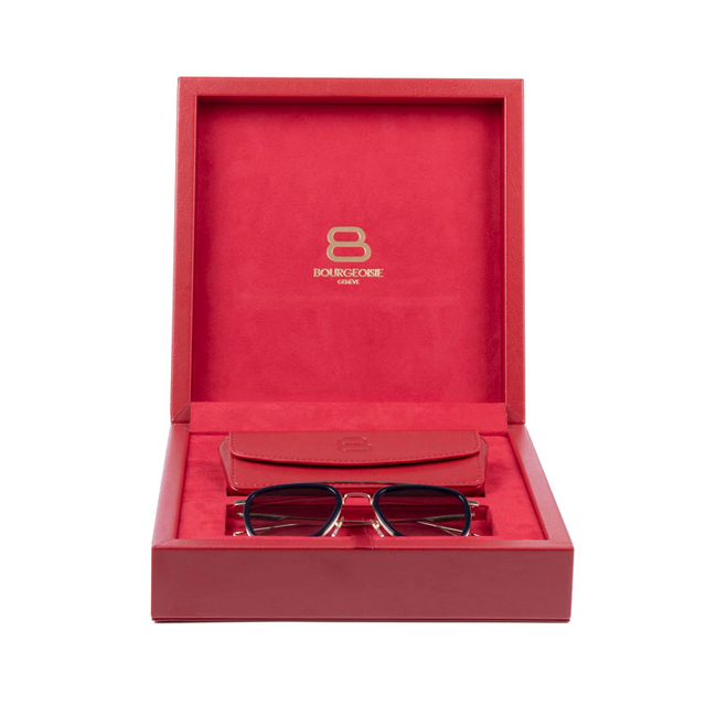 مجموعة النظارات الشمسية الجلدية ذات التصميم الجديد صندوق هدايا