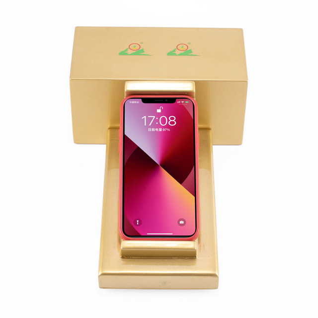 مربع خشب العطور الفاخرة الذهبية اللامعة