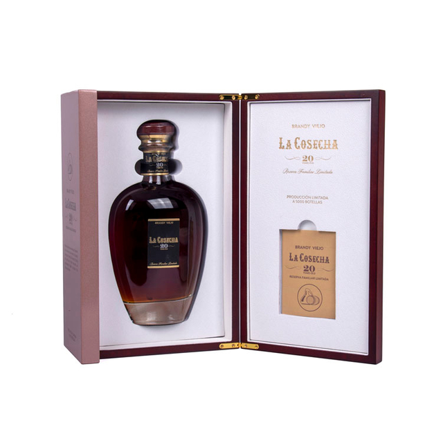 زجاجة براندي زجاجية فليب رفرف صندوق خشبي للنبيذ