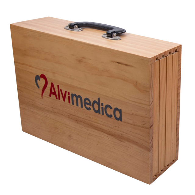 صندوق خشبي يبحث مخصصًا مربعًا مخصصًا للورق Eco Paper Paper Laper لتعبئة الهدايا مع المقبض