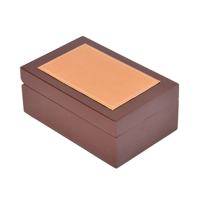 صينية داخلية مستطيلة بنية صغيرة مع مفصلات مرنة متحركة لتخزين وعرض صندوق خشبي العطور لتغليف الطلاء