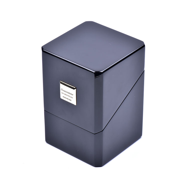 Cube Black Piano Paint Cover Cover 45 درجة زاوية مربع تعبئة العطور الخشبية مخصصة مصنوعة